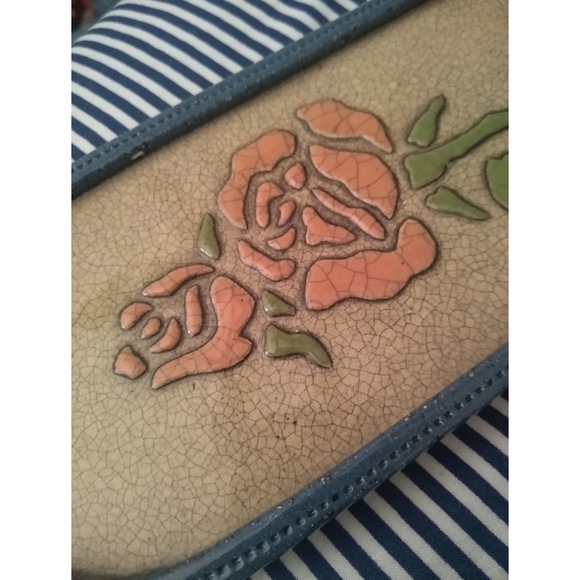 Vintage Spanish hanging tile glazed art stoneware - Picture 3 of 8